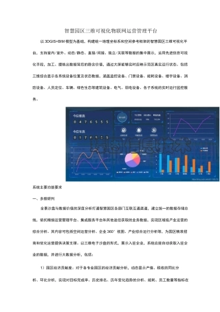 智慧园区三维可视化物联网运营管理平台