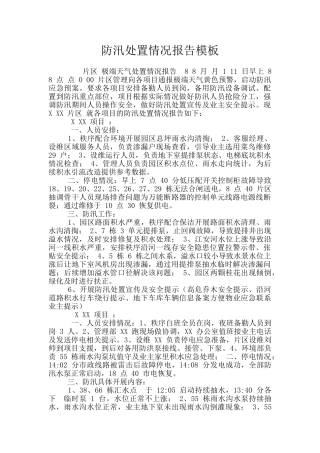 防汛处置情况报告模板