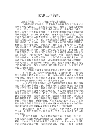 防汛工作简报