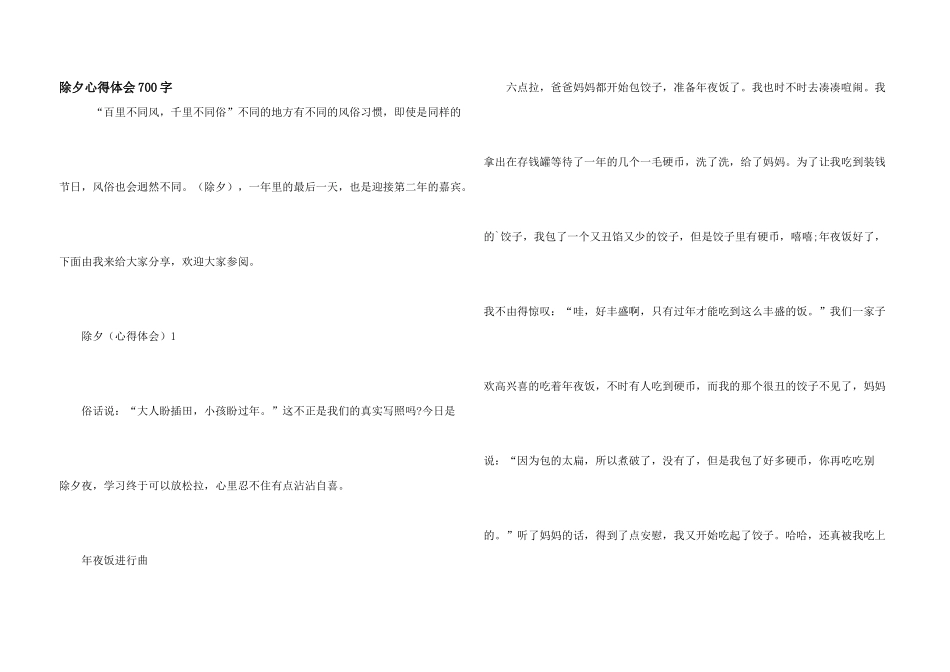 除夕心得体会700字_第1页