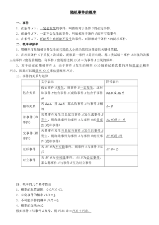随机事件的概率知识点总结