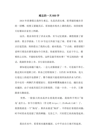 难忘的一天800字