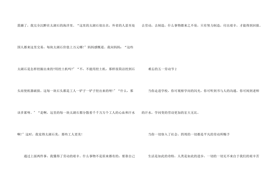 难忘的五一劳动节小学优秀5篇_第3页