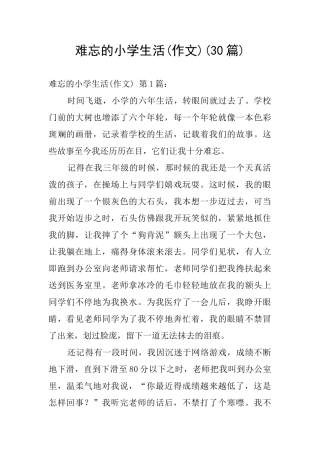 难忘的小学生活