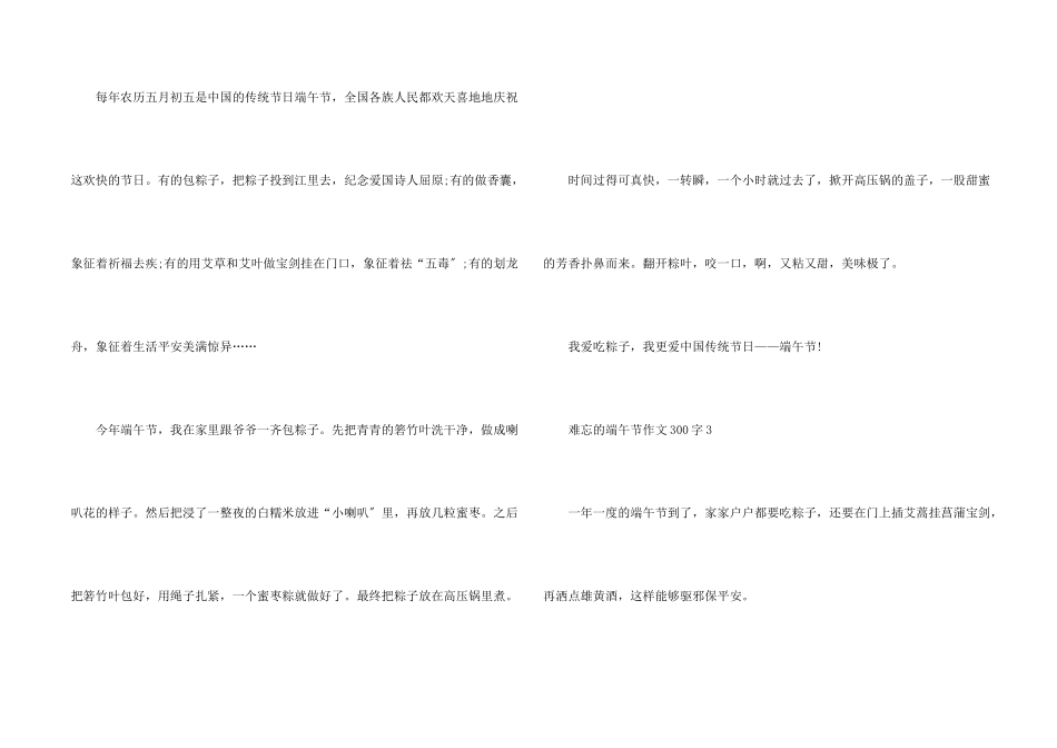 难忘的端午节300字_第2页