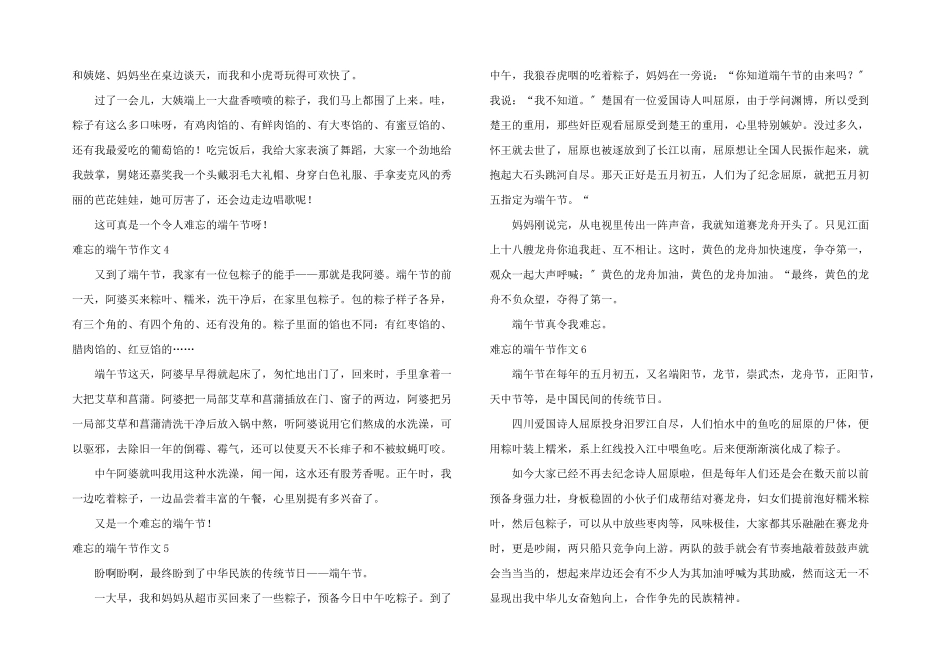 难忘的端午节14篇_第2页