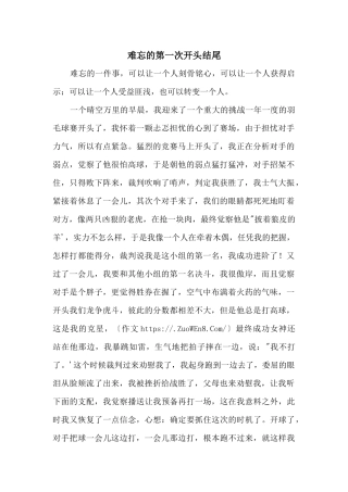 难忘的第一次开头结尾