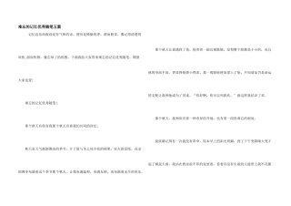 难忘的记忆优秀随笔五篇