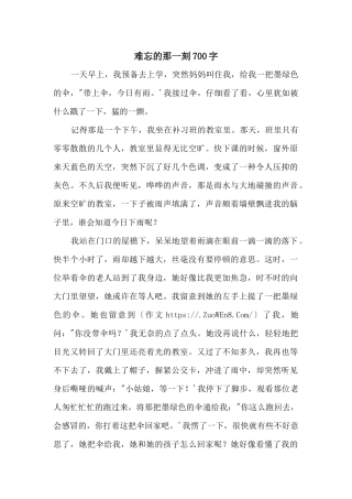 难忘的那一刻700字