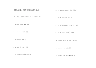 雅思阅读、写作高频单词大盘点
