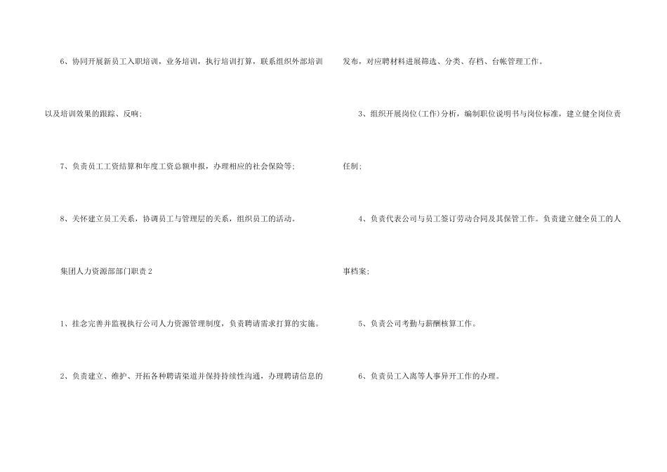 集团人力资源部部门职责七篇2024_第2页