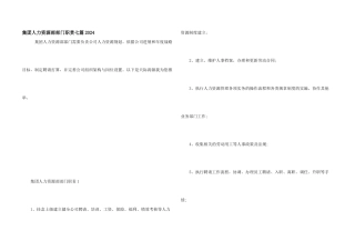 集团人力资源部部门职责七篇2024