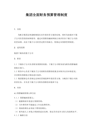 集团全面财务预算管理制度doc25