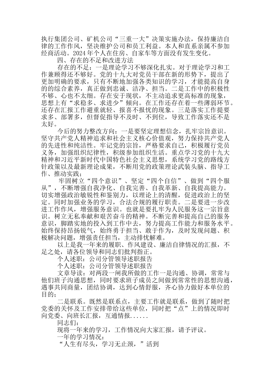 集团公司分管领导个人述职报告_第3页