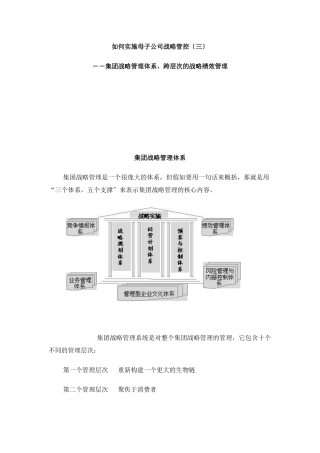 集团公司战略管控和实施