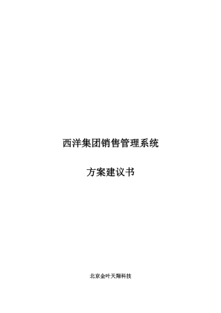 集团销售管理方案建议书