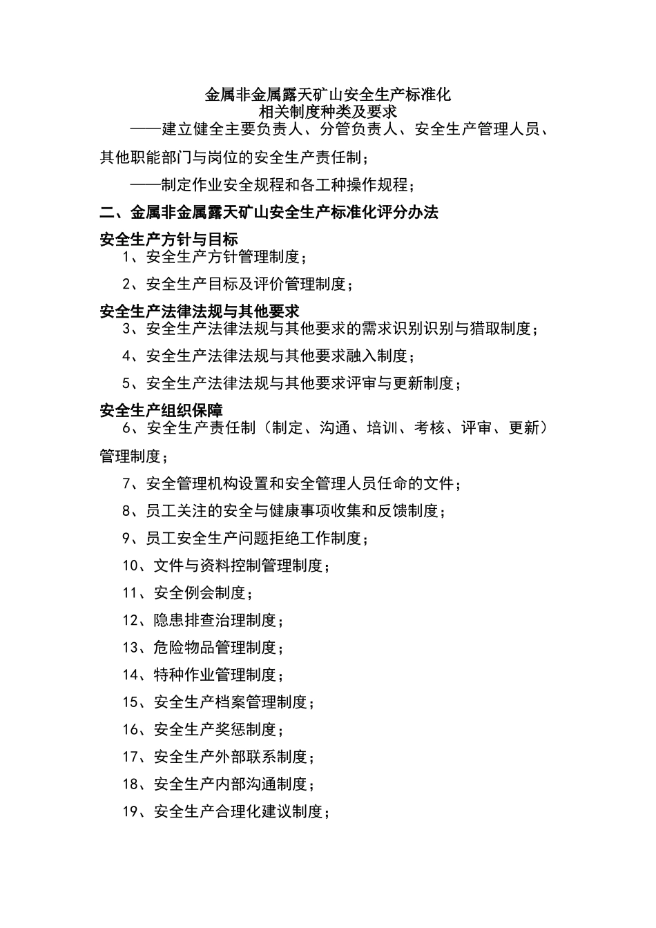 露天矿山标准化制度汇总_第1页