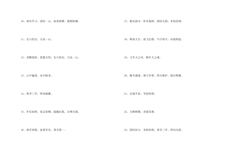 霸气军训口号大全_第2页