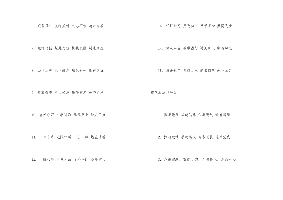霸气励志口号15篇_第2页