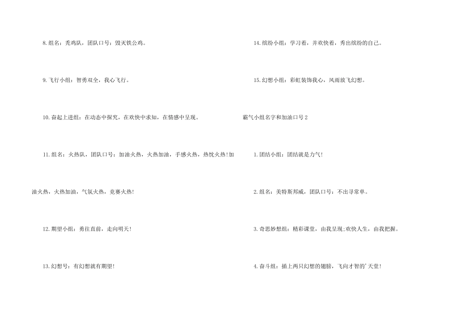霸气小组名字和加油口号_第2页