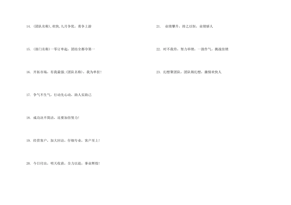 霸气押韵的销售小组口号_第2页