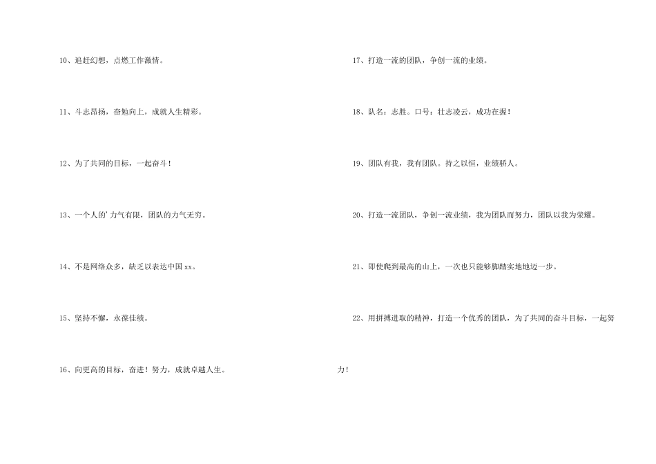 霸气的团队口号35句_第2页