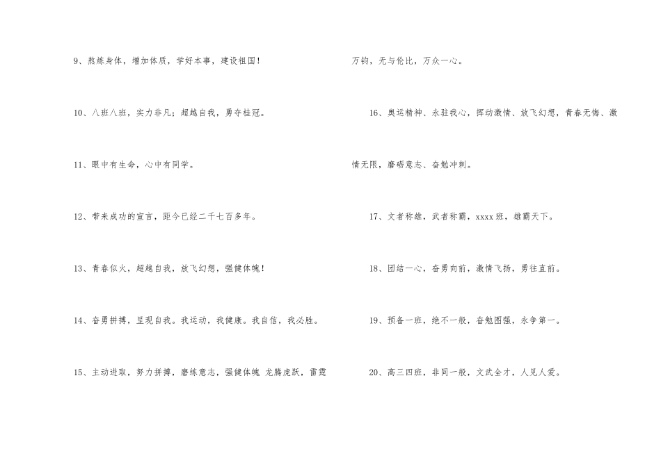 霸气的运动会口号集合75条_第2页