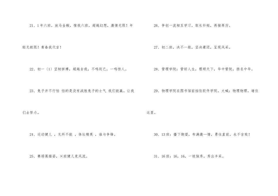 霸气的运动会口号集合75条_第3页