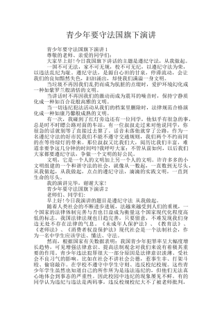 青少年要守法国旗下演讲