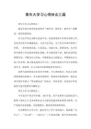 青年大学习心得体会三篇