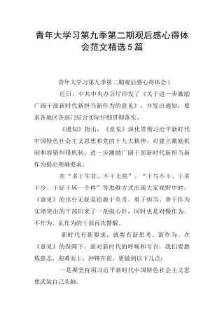 青年大学习第九季第二期观后感心得体会范文精选5篇