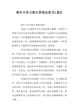 青年大学习第九季观后感