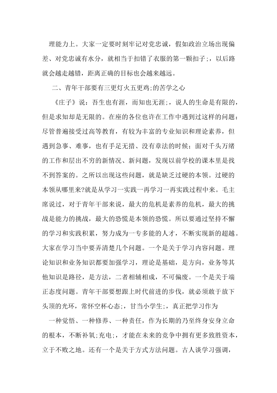 青年干部座谈会上总结讲话_第3页