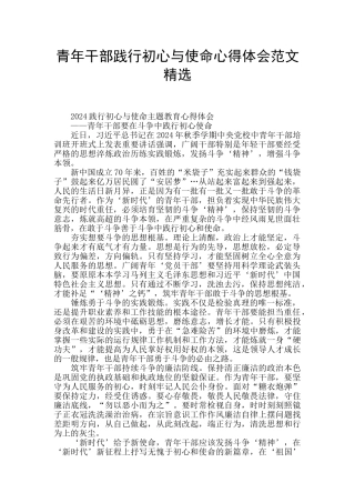 青年干部践行初心与使命心得体会范文精选