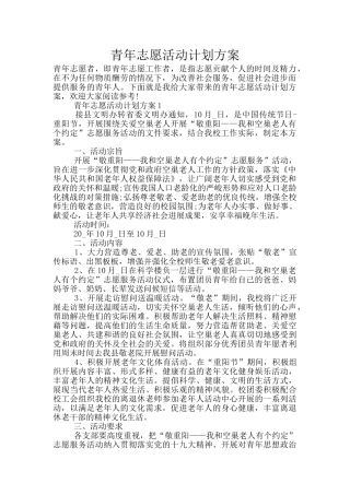 青年志愿活动计划方案