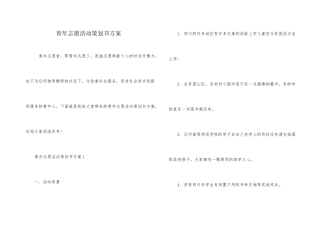 青年志愿活动策划书方案