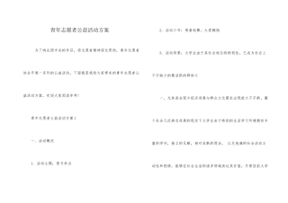 青年志愿者公益活动方案