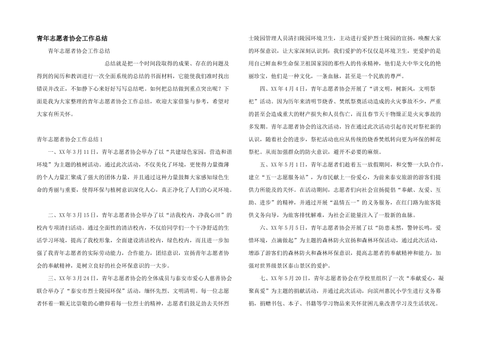 青年志愿者协会工作总结_第1页
