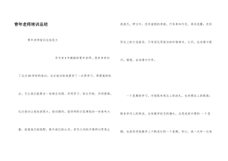 青年教师培训总结