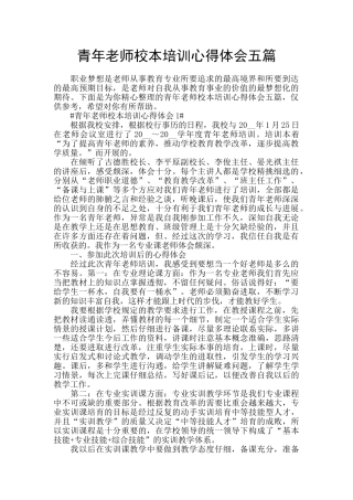 青年教师校本培训心得体会五篇