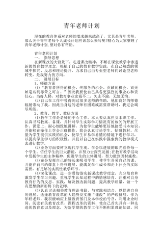 青年教师计划