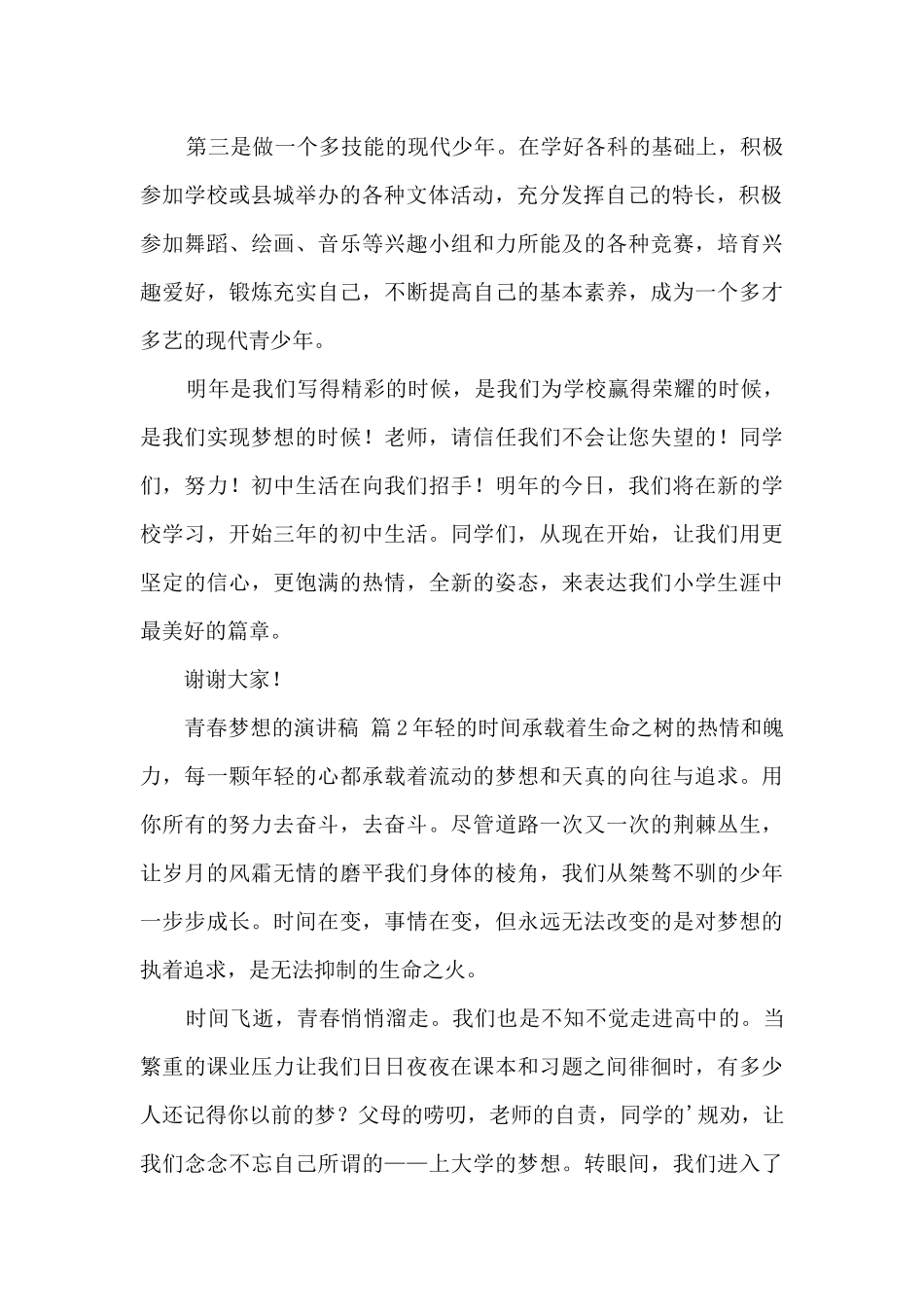 青春梦想的演讲稿_第2页