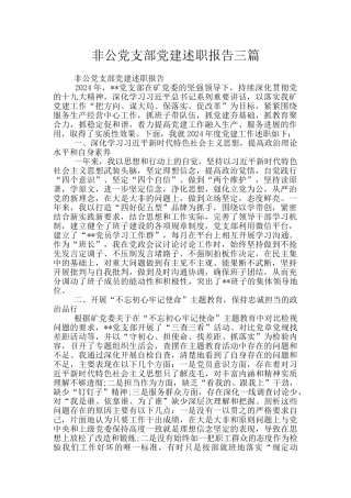 非公党支部党建述职报告三篇