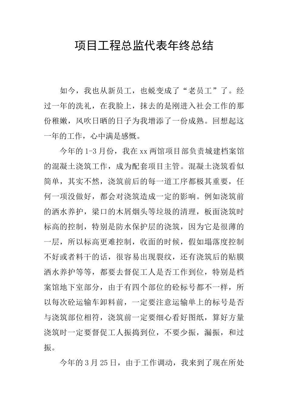 项目工程总监代表年终总结_第1页