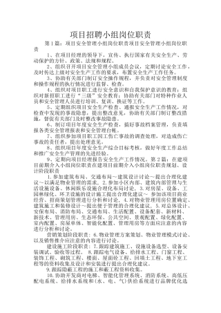 项目招聘小组岗位职责