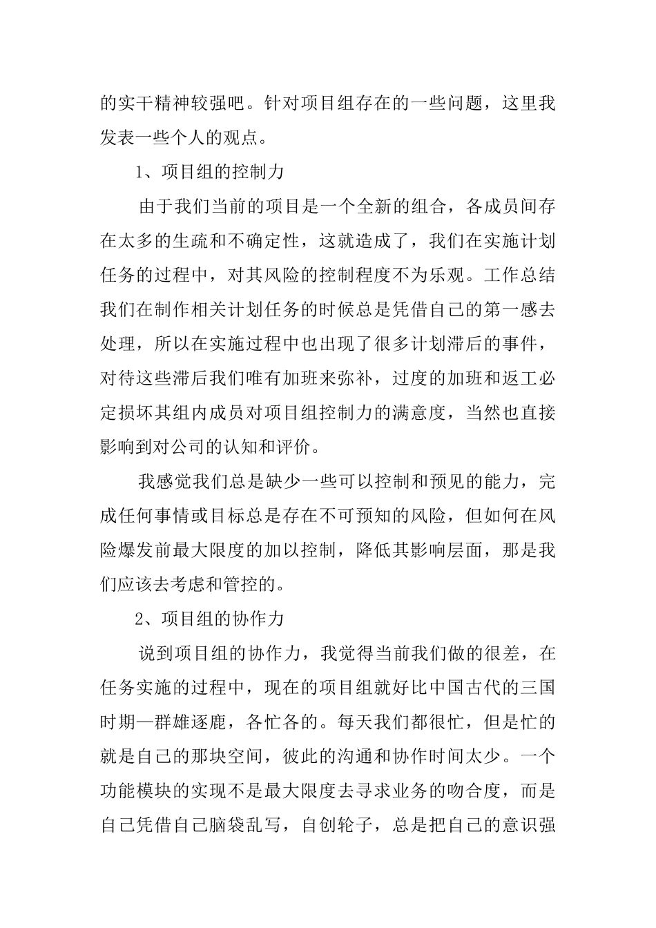 项目组程序员试用期工作总结_第2页