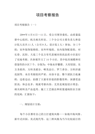 项目考察报告
