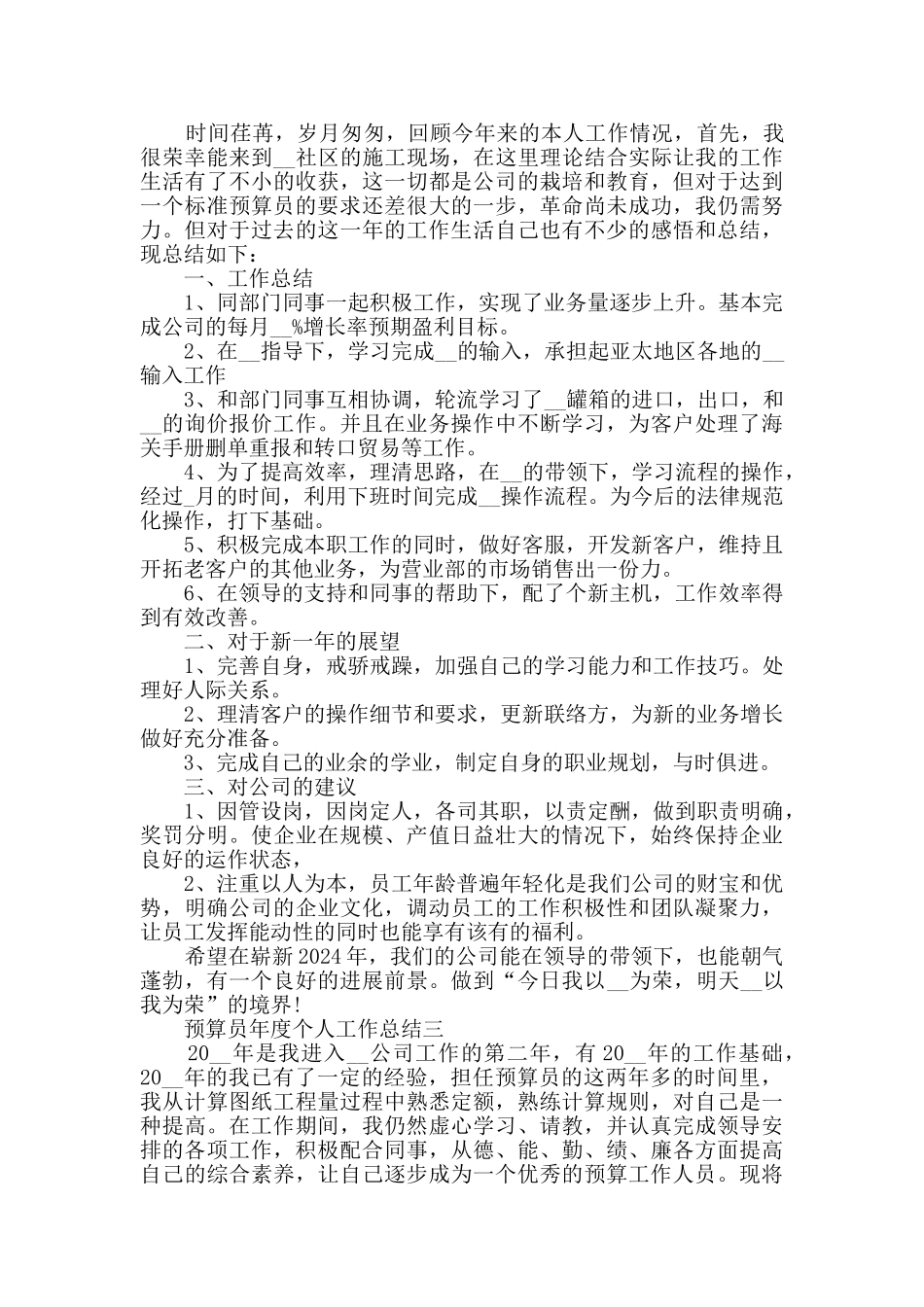 预算员年度个人工作总结范文_第2页