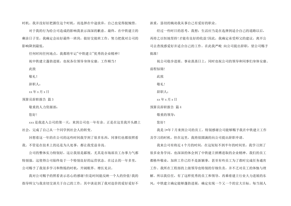 预算员辞职报告合集6篇_第2页