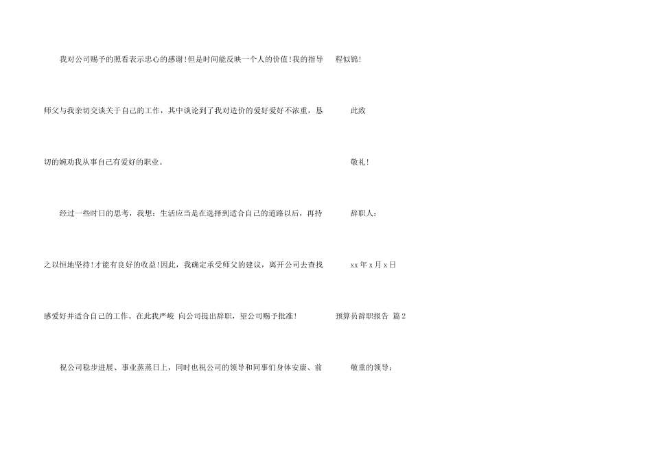 预算员辞职报告集合6篇_第2页